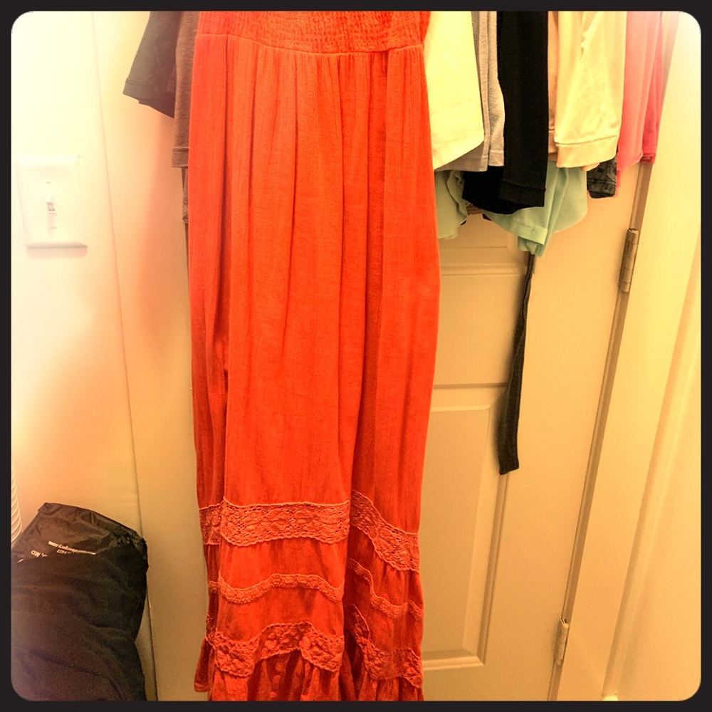 Long, burnt orange, summer dress Billabong